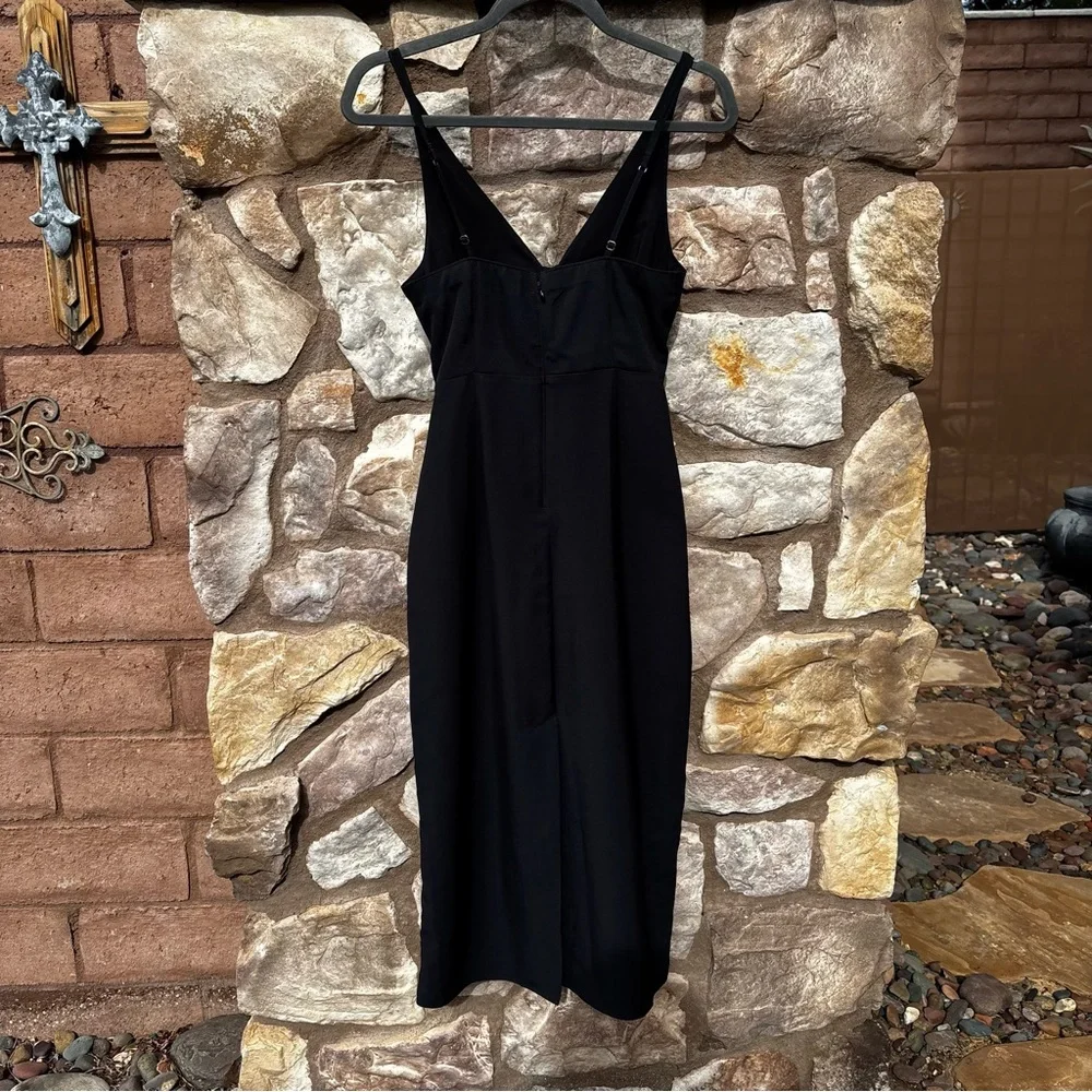 Abercrombie & Fitch Black Midi Dress Cut Out XS Slip Dress LBD - Picture 3 of 7